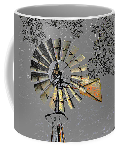 Farm Coffee Mug featuring the photograph Yesterday's Windmill by Linda Cox