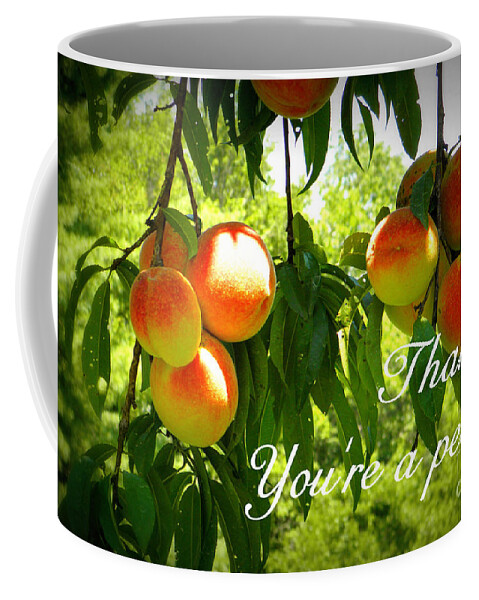 Peachy Coffee Mug featuring the photograph You're a Peach by Valerie Reeves