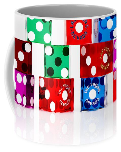 Las Vegas Coffee Mug featuring the photograph Colorful Dice by Raul Rodriguez