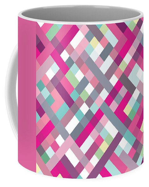 Abstract Coffee Mug featuring the digital art Geometric Art #10 by Mike Taylor