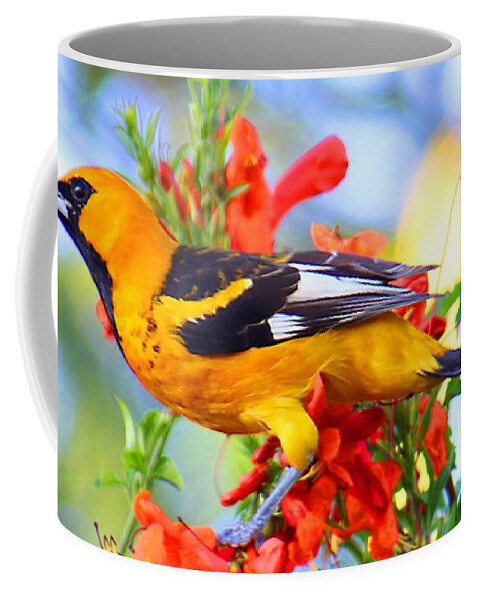 Birds Coffee Mug featuring the photograph Spot-Breasted Oriole #10 by Dart Humeston
