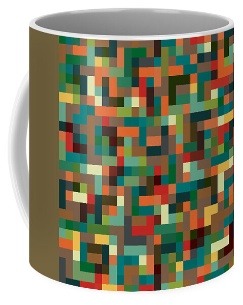 Abstract Coffee Mug featuring the digital art Pixel Art #11 by Mike Taylor