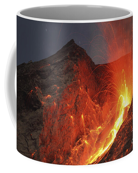 Horizontal Coffee Mug featuring the photograph Strombolian Type Eruption Of Batu Tara #11 by Richard Roscoe