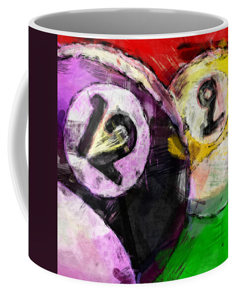 Twelve Coffee Mug featuring the digital art 12 and 9 Billiards by David G Paul