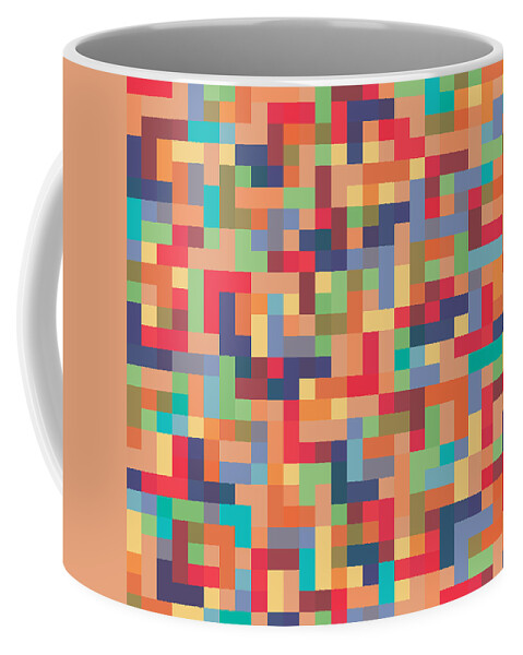 Abstract Coffee Mug featuring the digital art Pixel Art #12 by Mike Taylor