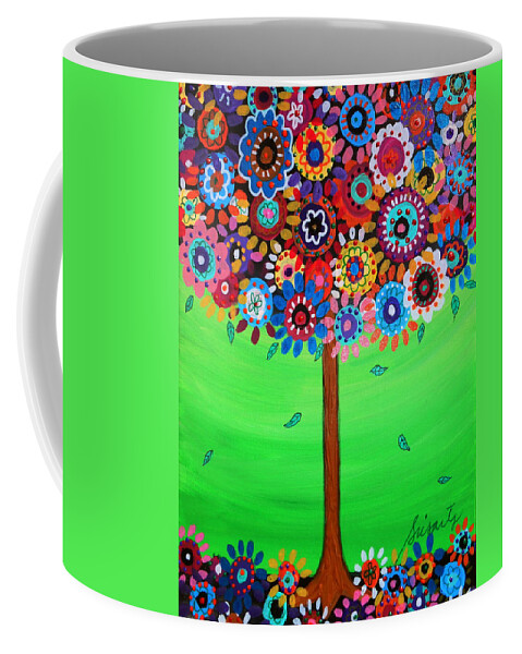 Bar Coffee Mug featuring the painting Tree Of Life #128 by Pristine Cartera Turkus
