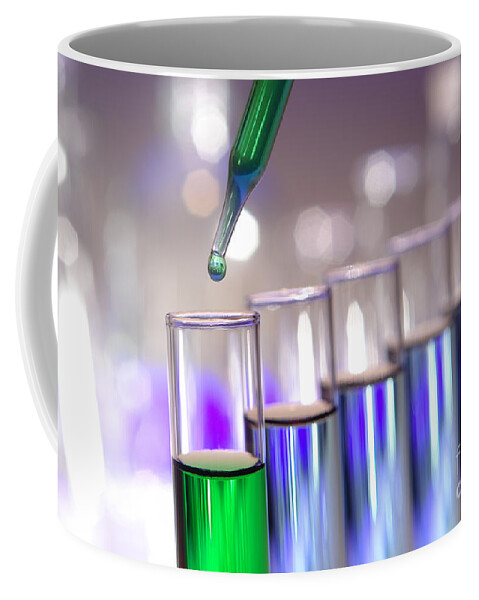 Test Coffee Mug featuring the photograph Laboratory Test Tubes in Science Research Lab #17 by Science Research Lab