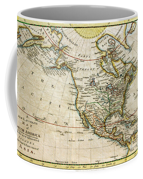 Original Map From 1779 Coffee Mug featuring the photograph 1789 Map of North America by Maria Hunt