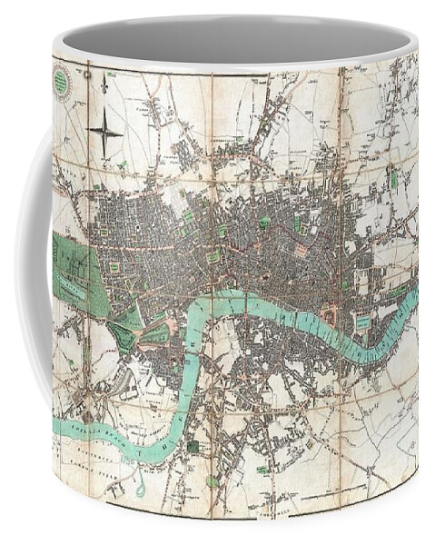  An Extraordinary First Edition Example Of Edward Mogg's Important 1806 Case Map Of London Coffee Mug featuring the photograph 1806 Mogg Pocket or Case Map of London by Paul Fearn