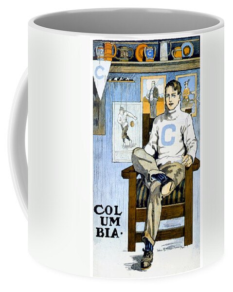 1901 Coffee Mug featuring the digital art 1902 - Columbia University Sports Poster - Color by John Madison