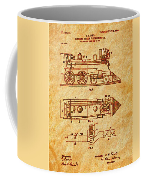 1904 Locomotive Patent Coffee Mug featuring the photograph 1904 Locomotive Patent Art-2 by Barry Jones