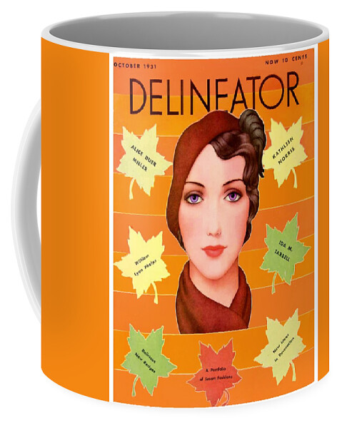 1931 Coffee Mug featuring the digital art 1931 - Delineator Magazine Cover - October - Color by John Madison