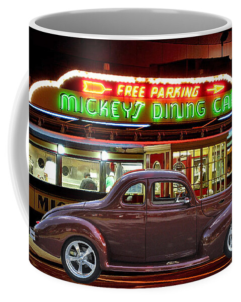 Old Coffee Mug featuring the photograph 1940 Ford Deluxe Coupe at Mickeys Dinner by Gary Keesler