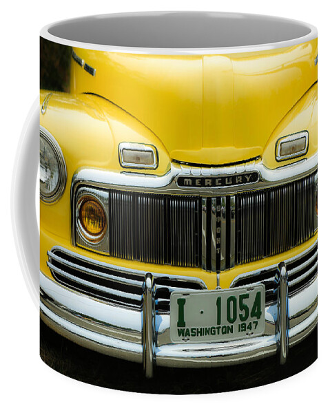1947 Mercury Coffee Mug featuring the photograph 1947 Yellow Mercury by E Faithe Lester