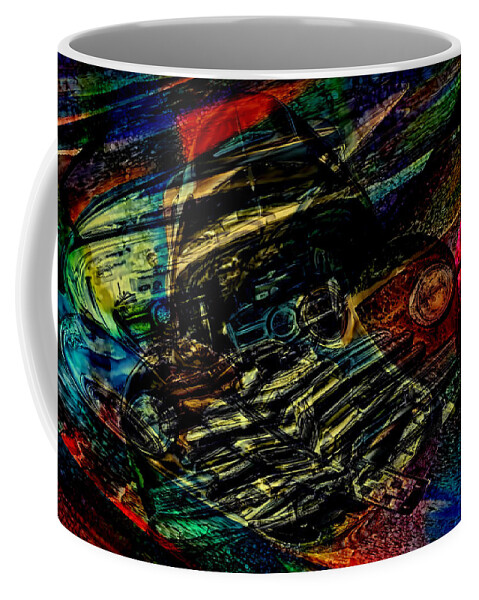 1948 Coffee Mug featuring the mixed media 1948 Chevy Abstract Art by Lesa Fine