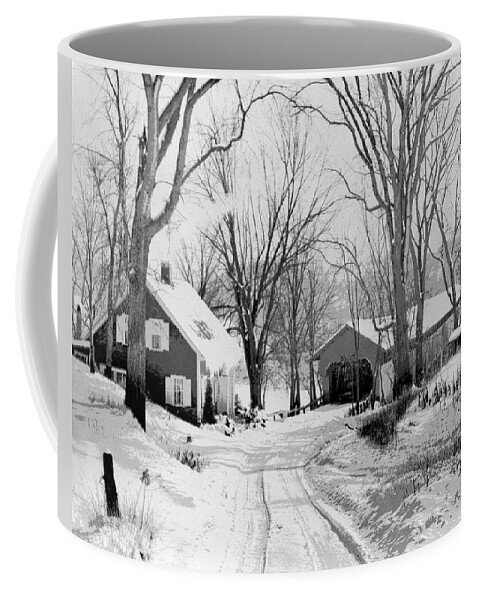 Photography Coffee Mug featuring the photograph 1950s Winter Road Leading To Covered by Vintage Images