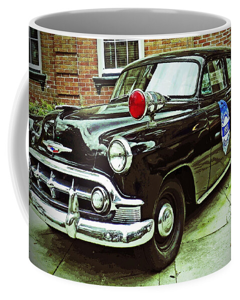 1953 Coffee Mug featuring the photograph 1953 Police Car by Patricia Greer