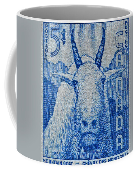 1956 Coffee Mug featuring the photograph 1956 Canada Mountain Goat Stamp by Bill Owen