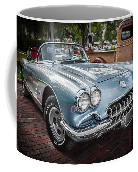 1958 Chevy Corvette Coffee Mug featuring the photograph 1958 Chevy Corvette Painted by Rich Franco