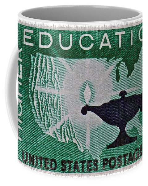 1962 Coffee Mug featuring the photograph 1962 Higher Education Stamp by Bill Owen