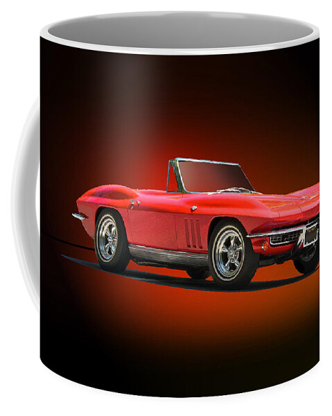 Auto Coffee Mug featuring the photograph 1965 Corvette Roadster in Red by Dave Koontz