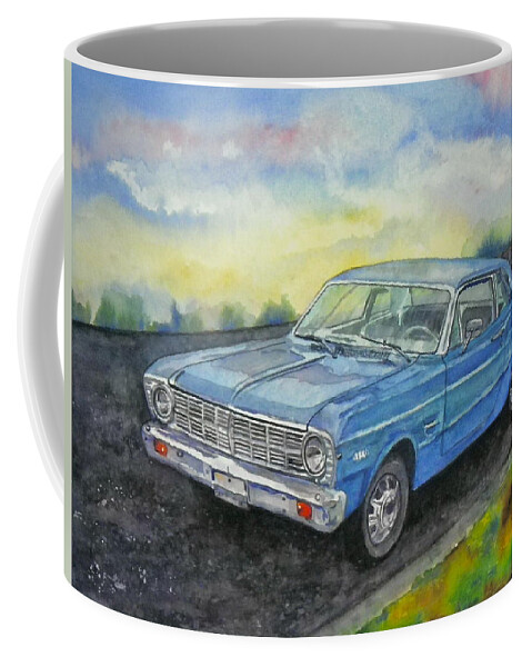 Car Coffee Mug featuring the painting 1967 Ford Falcon Futura by Anna Ruzsan