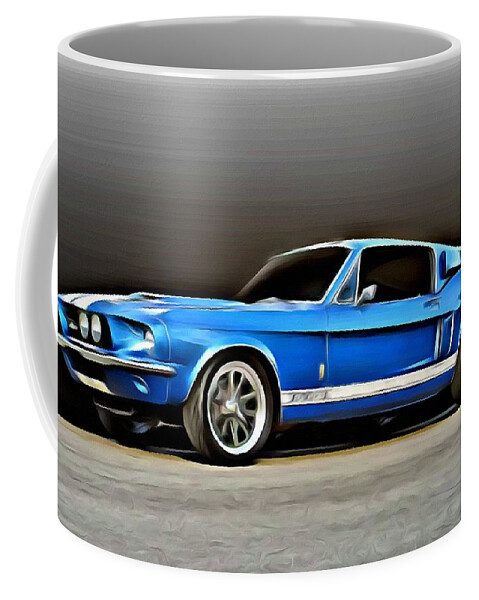 Car Coffee Mug featuring the painting 1967 Shelby Mustang GT500 by Florian Rodarte