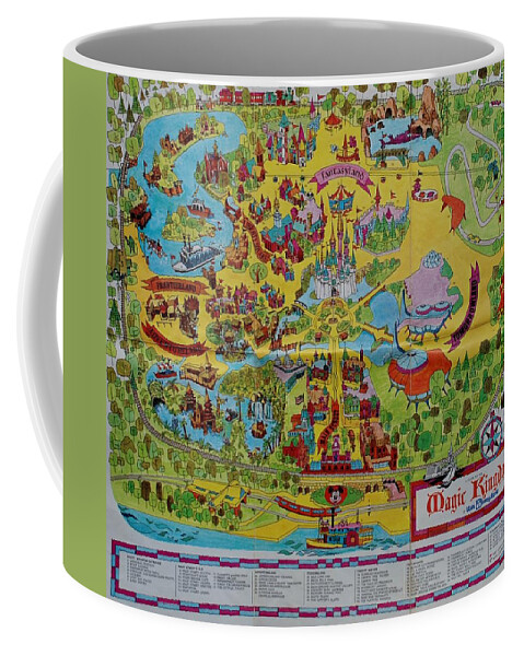 Walt Disney World Coffee Mug featuring the photograph 1971 Original Map Of The Magic Kingdom by Rob Hans