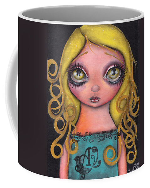 Alice In Wonderland Coffee Mug featuring the painting Alicia #1 by Abril Andrade
