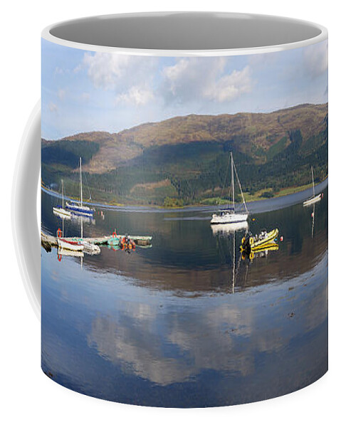 Panorama Coffee Mug featuring the photograph Along Loch Leven 3 by Wendy Wilton