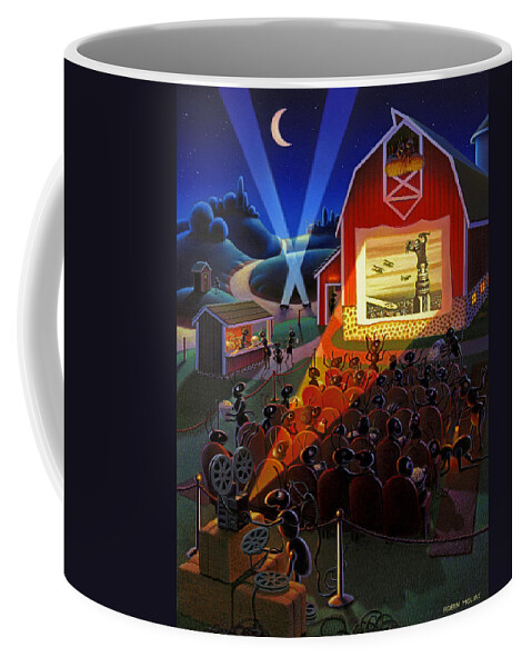 Ants Coffee Mug featuring the painting Ants at the Movies by Robin Moline