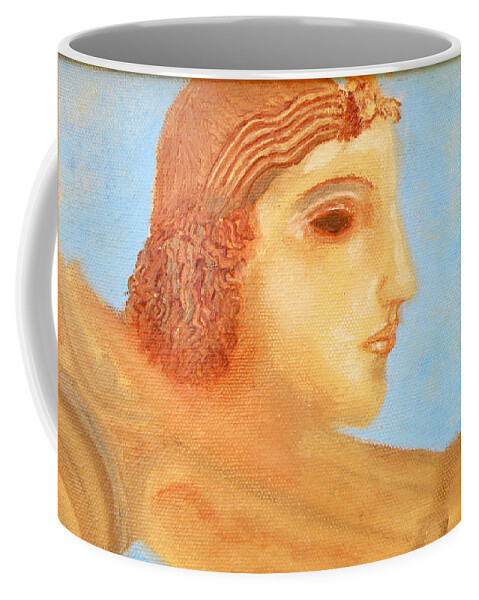 Augusta Stylianou Coffee Mug featuring the painting Apollo Hylates by Augusta Stylianou