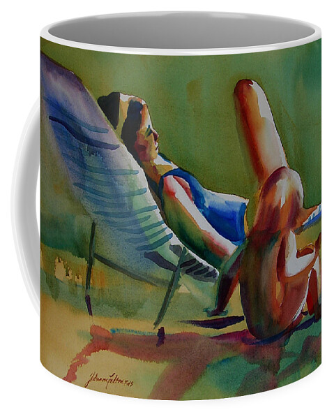 Art Coffee Mug featuring the painting Beach time by Julianne Felton