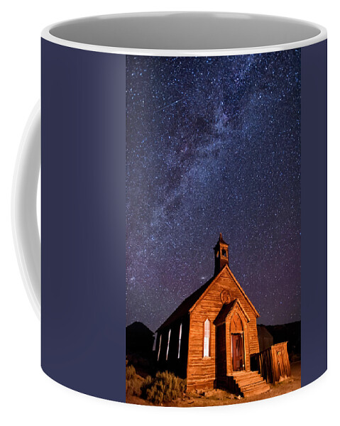 Night Coffee Mug featuring the photograph Bodie Church #2 by Cat Connor