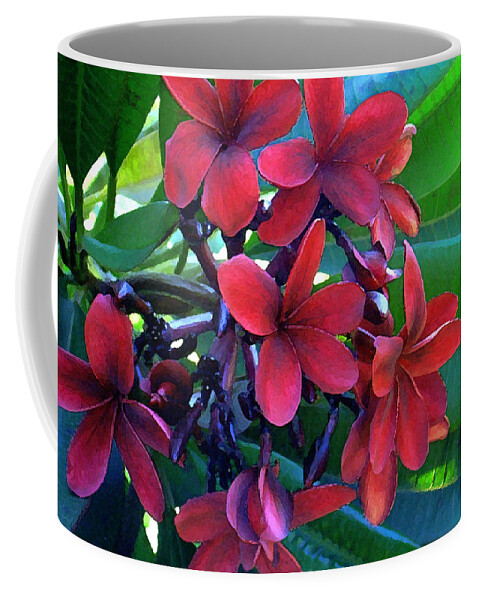 Hawaii Coffee Mug featuring the photograph Burgundy Plumeria by James Temple