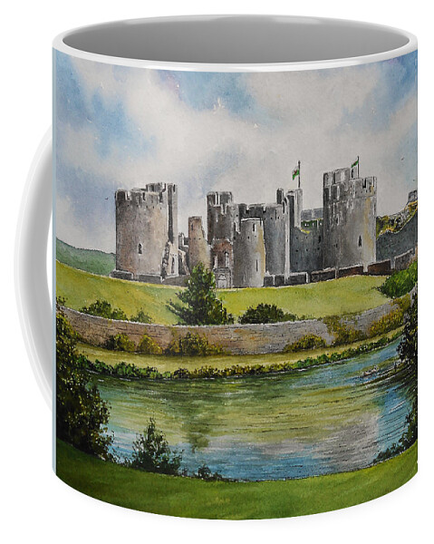 Caerphilly Castle Coffee Mug featuring the painting Caerphilly Castle #5 by Andrew Read