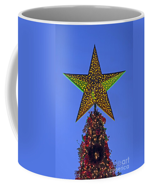 Christmas Coffee Mug featuring the photograph Christmas star during dusk time #2 by George Atsametakis