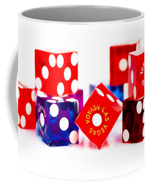 Las Vegas Coffee Mug featuring the photograph Colorful Dice by Raul Rodriguez