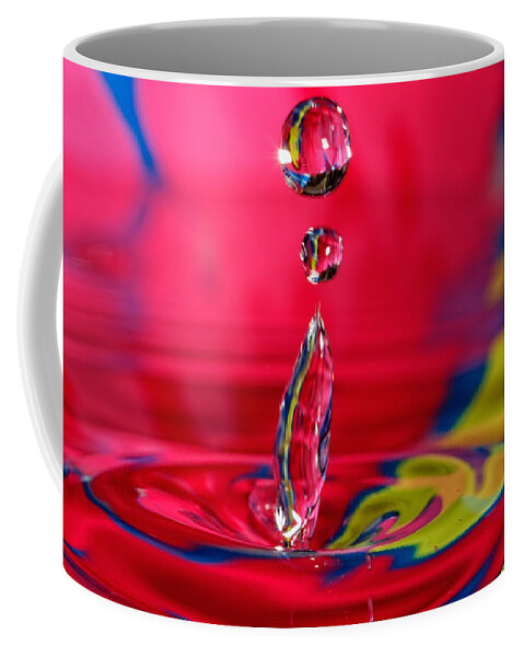  Abstract Coffee Mug featuring the photograph Colorful Water Drop by Peter Lakomy