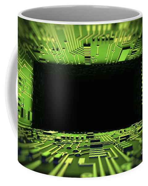 Information Transfer Coffee Mug featuring the photograph Digital Tunnel #2 by Science Picture Co