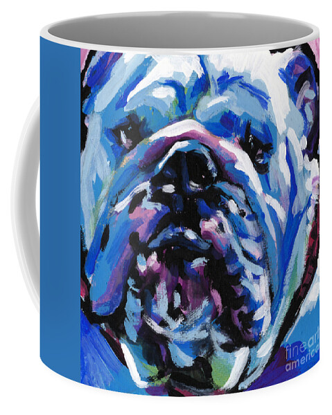 Bulldog Coffee Mug featuring the painting Full of Bull #2 by Lea S