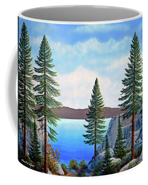 Gouache Coffee Mug featuring the painting Granite Boulders Lake Tahoe #2 by Frank Wilson