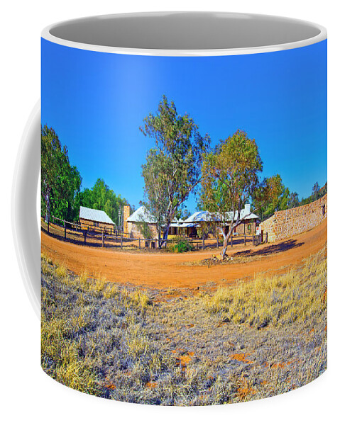 Historical Telegraph Station Alice Springs Central Australia Early Pioneers Outback Australian Landscape Gum Trees Coffee Mug featuring the photograph Historical Telegraph Station Alice Springs #3 by Bill Robinson