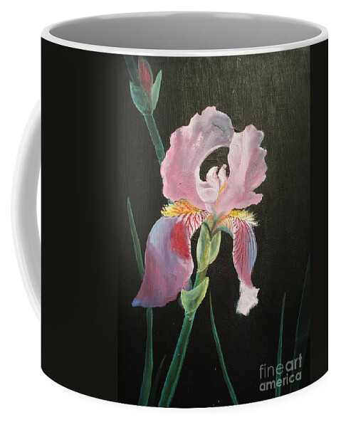Iris Coffee Mug featuring the painting Iris 3 #2 by Marilyn Jacobson