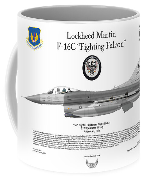 Lockheed Martin Coffee Mug featuring the digital art Lockheed Martin F-16C Fighting Falcon #13 by Arthur Eggers