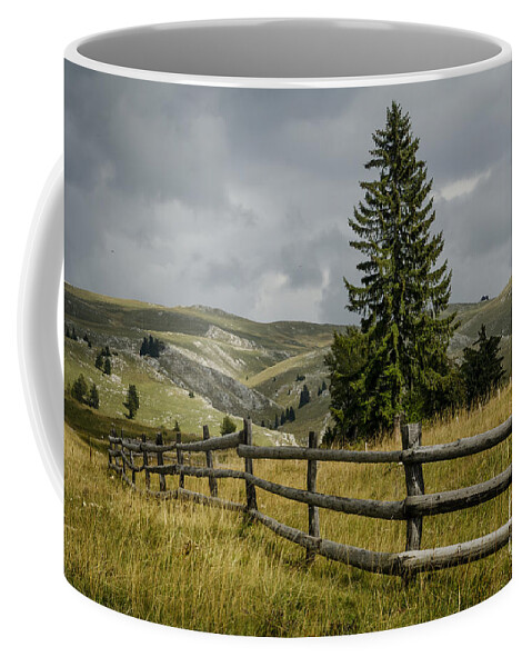 Fence Coffee Mug featuring the photograph Mountain Landscape by Jelena Jovanovic