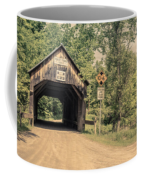 Vermont Coffee Mug featuring the photograph Moxley Covered Bridge Chelsea Vermont #1 by Edward Fielding