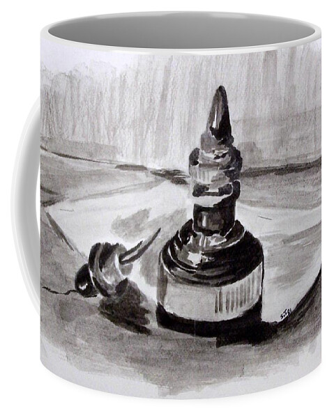 Pen Coffee Mug featuring the painting Pen and Ink by Susan Turner Soulis