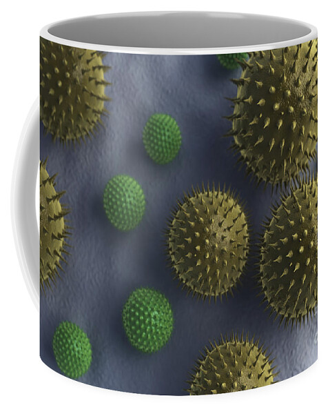 3d Visualisation Coffee Mug featuring the photograph Pollen Grains #2 by Science Picture Co