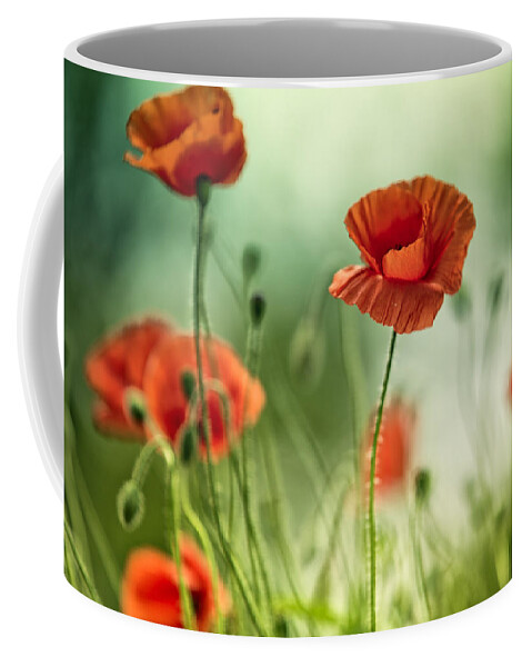 Poppy Coffee Mug featuring the photograph Poppy Meadow #2 by Nailia Schwarz